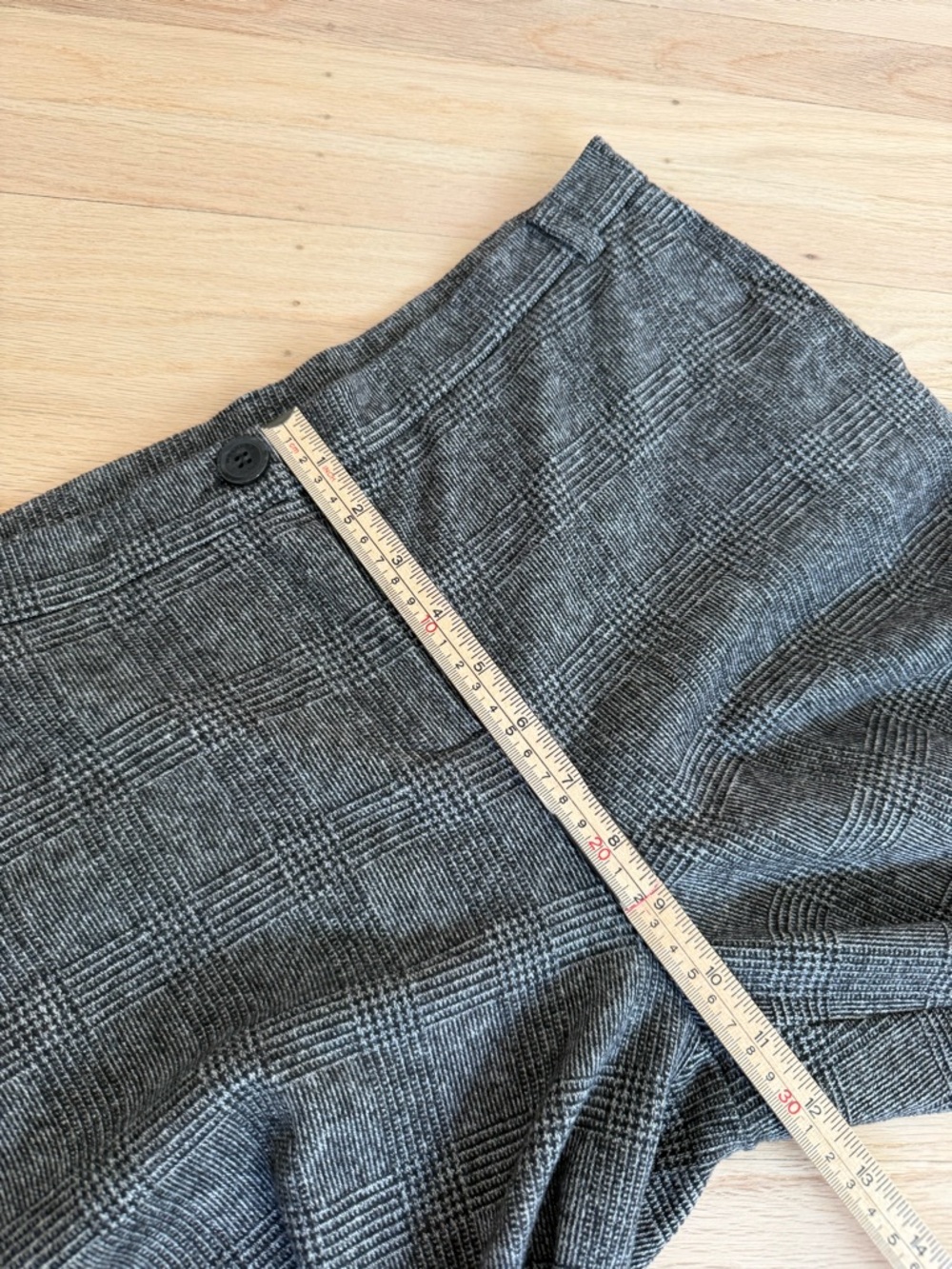 Max Mara Brushed Wide Leg Pants Trousers High Rise Plaid Size 12 Office Academia - Picture 7 of 8